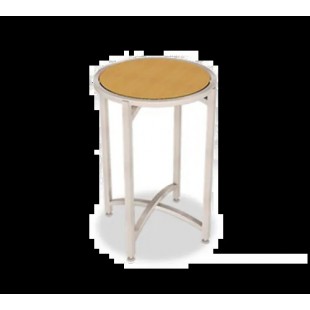 Forbes Industries 7025TG-30 24 Inch Diameter Collapsible Round Table Glass Top Stainless Steel Frame