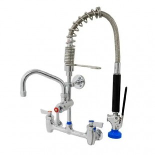 Fisher 70190 Mini Pre-Rinse Unit 8” Backsplash Control Valve With Spring Action Flexible Gooseneck