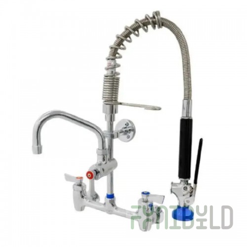 Fisher 70190 Mini Pre-Rinse Unit 8” Backsplash Control Valve With Spring Action Flexible Gooseneck