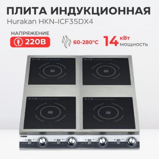 Induction cooker HURAKAN HKN-ICF35DX4 (735x830x150 in, 14 kW, 220/380 W)
