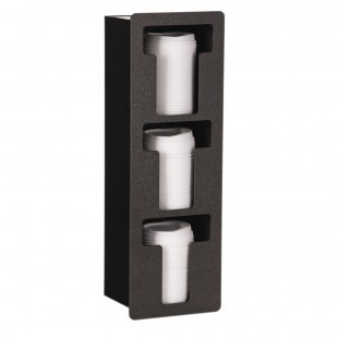 Vollrath FML-3V Black Thermoplastic Flush Mount Vertical 3-Slot Lid Holder