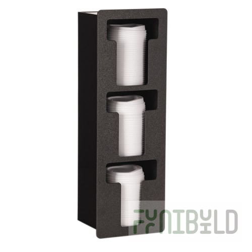 Vollrath FML-3V Black Thermoplastic Flush Mount Vertical 3-Slot Lid Holder
