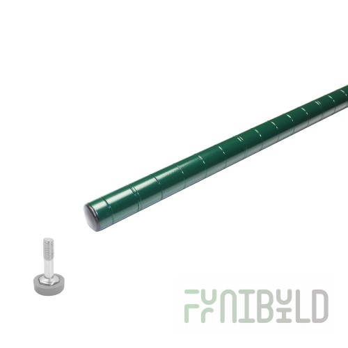 Thunder Group CMEC086 Shelving Post Heavy Duty with Leveling Foot Green Epoxy Coated