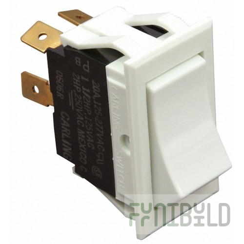 Vulcan Hart 00-411496-000B1 1 Inch Rocker Switch 7/8 Inch by 1-1/2 Inch DPST White