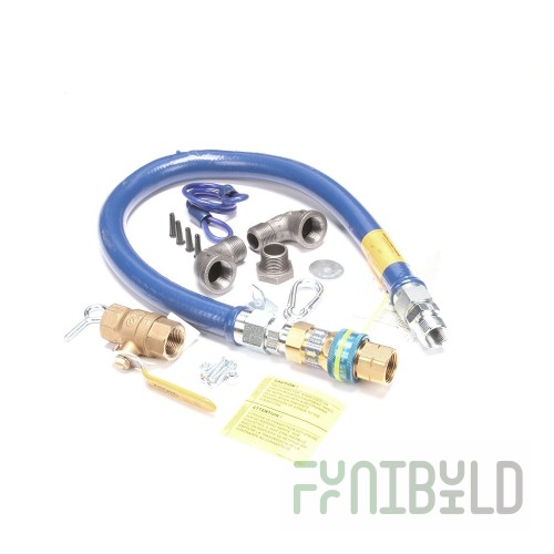 Pitco B8003105 1 Inch Connection Gas Connector Hose 36 Inch Long with Quick Disconnect Couplings 390000 BTU