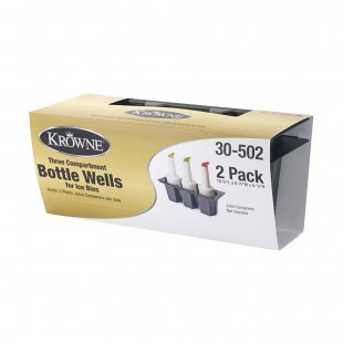 Optional 6.75 Inch ABS Plastic Three Bottle Wells for KR19 Ice Bin, Krowne C-43