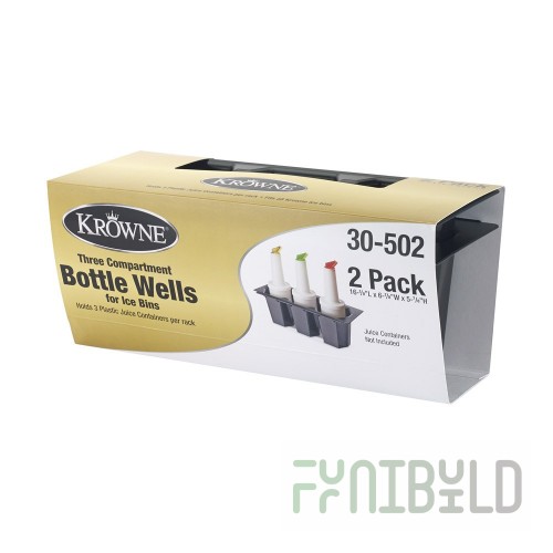 Optional 6.75 Inch ABS Plastic Three Bottle Wells for KR19 Ice Bin, Krowne C-43