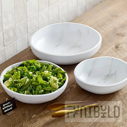 American Metalcraft MWB14 235 Oz. Bowl Melamine White Marble 14-3/4 Inch Diameter