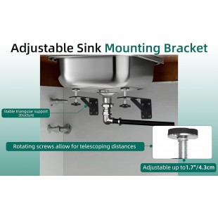 AllPoints 11556 1 3/4 Inch Hand Sink Z Bracket with Stainless Steel Construction