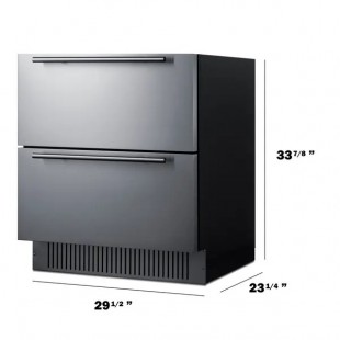 Summit SPR3032D 30 Inch All-refrigerator 5.42 cu ft capacity 2 Drawer Stainless Steel Black Cabinet