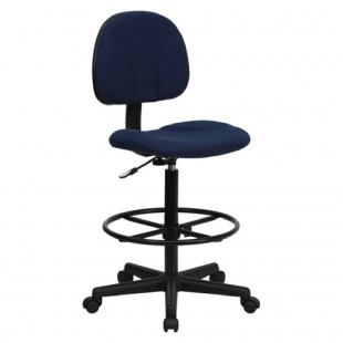 Flash Furniture BT-659-NVY-GG 20 Inch Ergonomic Swivel Drafting Stool Navy Blue with Contoured Seat