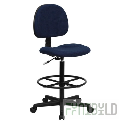 Flash Furniture BT-659-NVY-GG 20 Inch Ergonomic Swivel Drafting Stool Navy Blue with Contoured Seat