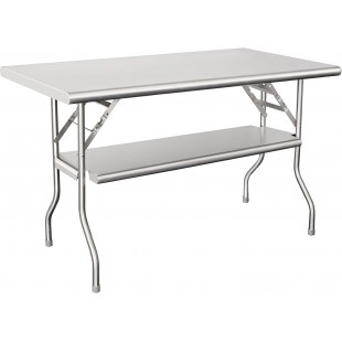 Forbes Industries 7031W-24 30 Inch Collapsible Wood Folding Table Stainless Steel Frame Forbes Industries 7031W-24 30 Inch Collapsible Wood Folding Table Stainless Steel Frame