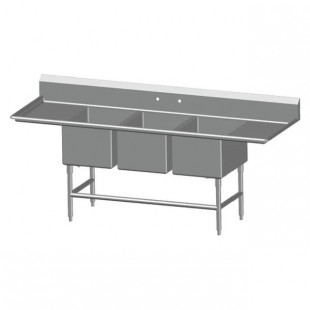 SPG International 3SL1824-2D18 Universal Stainless Sink Three Compartment 18