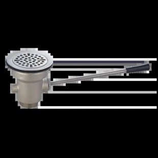 John Boos PB-LWS-1-X 3-1/2 Inch Pull Waste Valve Standard Drain Stainless Steel with Adapter