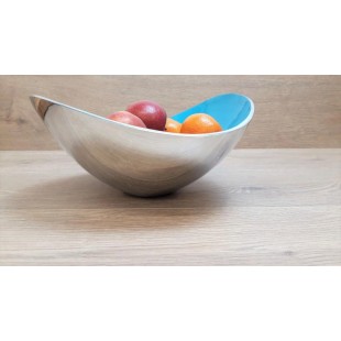 GET Enterprises FO002PC 67-1/2 Oz Oval Fruit Bowl 25 Inch Aluminum Pacific Blue