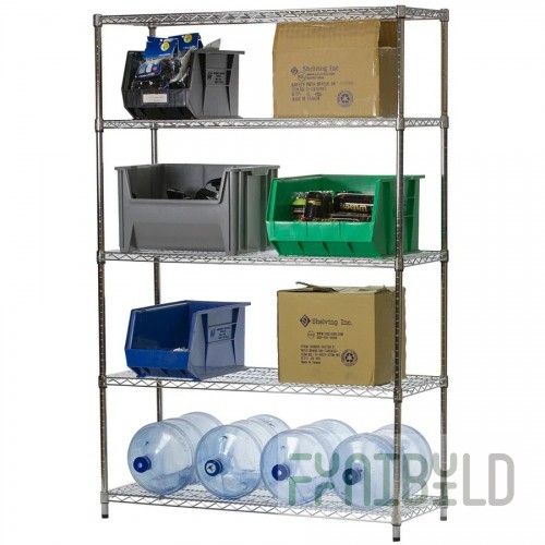 Eagle 2460Z63-5 60 Inch 5-tier Wire Shelving Unit with Zinc Finish