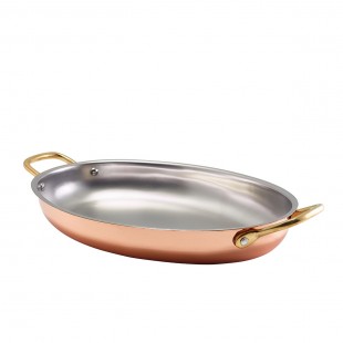 Steelite GWSSD30C 14-1/4 Inch Dish Oval with Copper Accents Stainless Steel