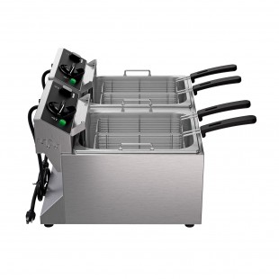 Vollrath CF2-3600DUAL 23 Inch Countertop Electric Deep Fryer with 10 lb Pot