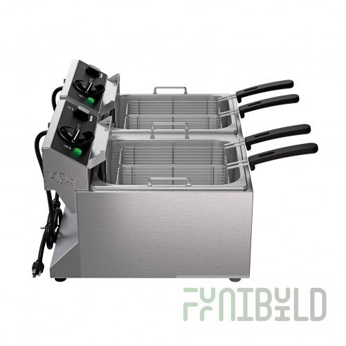 Vollrath CF2-3600DUAL 23 Inch Countertop Electric Deep Fryer with 10 lb Pot