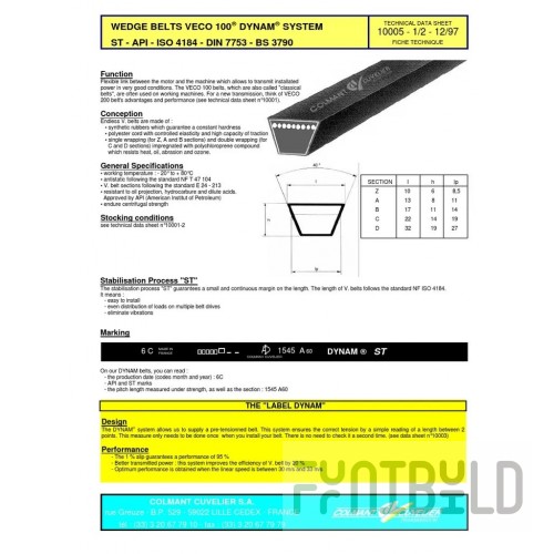 Belt B-2400 ISO 4184
