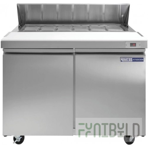 Hubert 69K-770 Kratos® Commercial Sandwich/Salad Prep Table 12 Pan Capacity (2) Adjustable Epoxy Coated Steel Shelves