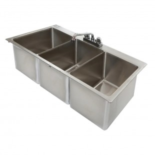Klinger's Trading DIS3042 Drop-In Sink Three Compartment (3) 10
