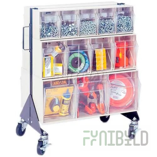 Quantum QFS224-24_GRAY Tip Out Bin Floor Stand Double-sided 20-1/4