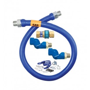 Dormont CAN16100BQ48 1 Inch Diameter Gas Connector Hose Assembly 48 Inch Length with Quick Disconnect and Elbow