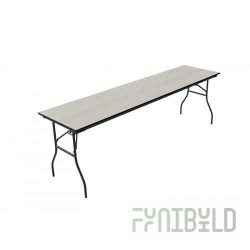 Forbes Industries DS303096 96 Inch Designer Leg Folding Table Laminate Surface Black Vinyl Edge