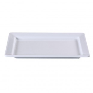Yanco RM-312 12-1/2 Inch Oblong Deep Plate Melamine White - 4 Dozen Cases