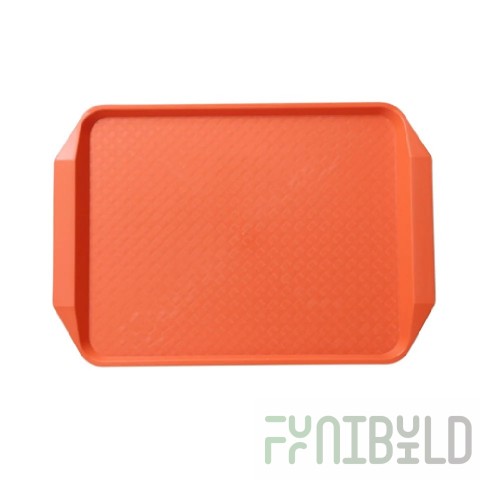 Yanco FT-803RD 17 Inch Rectangular Serving Tray with Handle Melamine Red