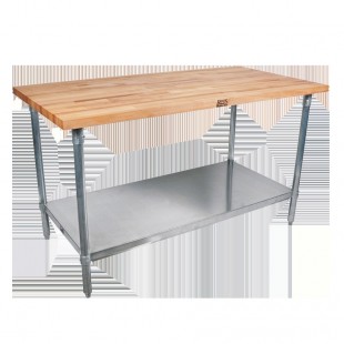 John Boos BKSC78O 72 Inch Work Table Top With Edge Grain Flat Surface Wood