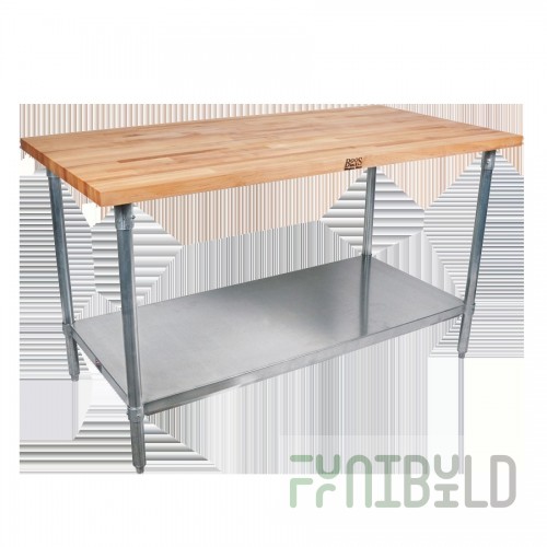 John Boos BKSC78O 72 Inch Work Table Top With Edge Grain Flat Surface Wood