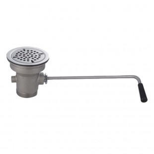 John Boos PB-LWR-1 3-1/2 Inch Twist Handle Lever Waste with Basket Strainer