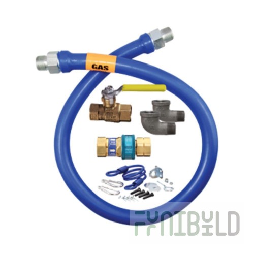 UNOX UXGL3448A 3/4 Inch Diameter Moveable Gas Connector Kit with SnapFast and Valve