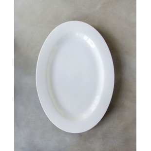 Stanton Trading STNR-12 9-3/4 Inch Oval Ceramic Platter American White Narrow Rim