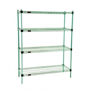 Eagle F2QA2-74-1836Z 36 Inch 4-Tier Zinc Wire Shelving Unit with Quad-Adjust