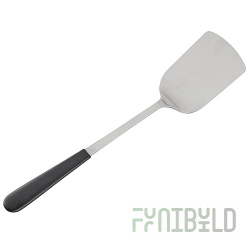 Tablecraft AM3313BK 14 Inch Antimicrobial Turner Solid Stainless Steel Black Handle