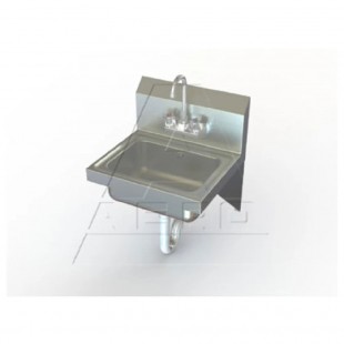 AERO Manufacturing HSB Hand Sink 14 Inch Stainless Steel Wall Mount with Pedestal