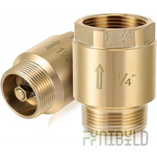 Micro Matic MV044 1/4 Inch Check Valve Tee Zinc-Plated Brass Fitting for Draft Systems