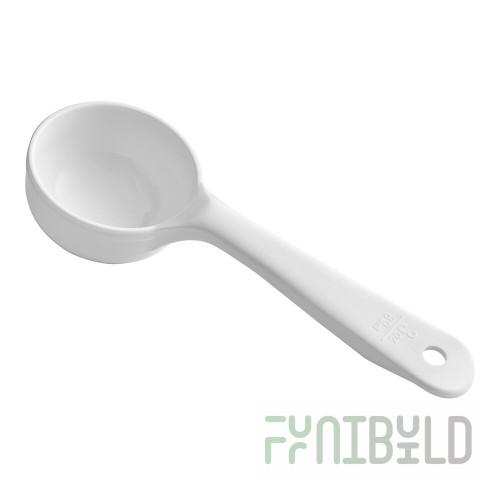 Carlisle 492602 3 Oz Solid Portion Spoon Acetal Short Handle White