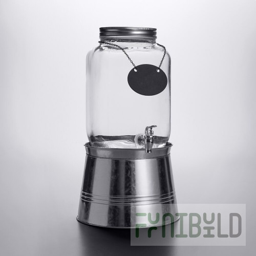 Acopa 2 Gallon Mason Jar Glass Beverage Dispenser