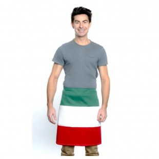 Chef Approved 167WAITALIAN 20 Inch Waist Apron with Italian Flag Pattern