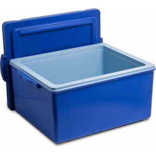 AllPoints 51552 15 Inch 20L Sushi Rice Container Blue with Airtight Lid