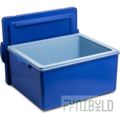 AllPoints 51552 15 Inch 20L Sushi Rice Container Blue with Airtight Lid