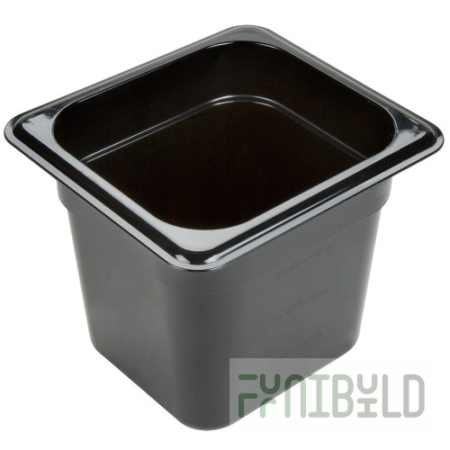 Carlisle 3068303 Food Pan 6.75 Inch Reinforced Design NSF Polycarbonate Black