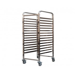 Rack trolley TS-1-R-18 (collapsible, in packaging) (670x676x1777mm, 48.1kg, tier pitch 86mm, tray dimensions 600x660mm)