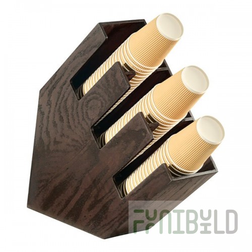 Cal-Mil Heritage Dark-Stained Oak Wood 4-Section Revolving Countertop Cup / Lid Organizer 378-112