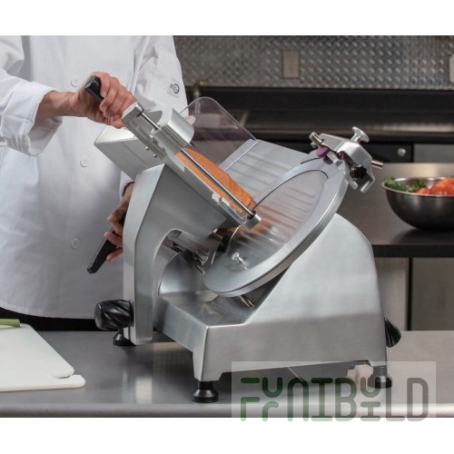 Omcan 41711 21 Inch Manual Gravity Feed Meat Slicer with 10 Inch Knife
